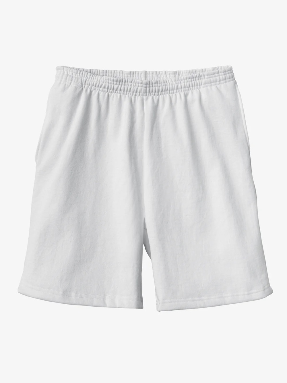 Los Angeles Apparel Heavy Fleece White Elastic-Waist Sweat Shorts Made in USA